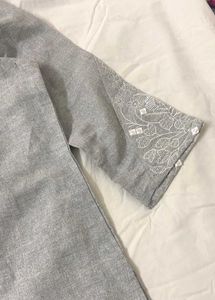 Grey Embroidered Kurta