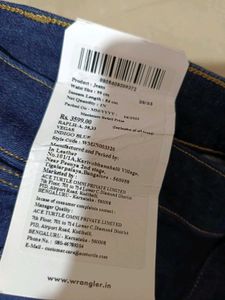 Wrangler Dark Wash Denim Jeans, 38 Size