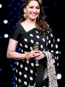 Heavy Work Black Saree