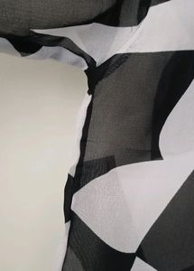 Abstract Sheer Button-Up