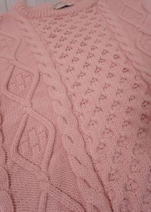 Pink Cable Knit Sweater