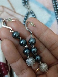 Original Grey Pearl With Ad Stones Neckpiece Set