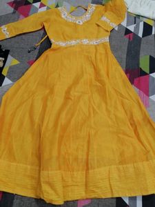 Yellow Anarkali Kurta Set
