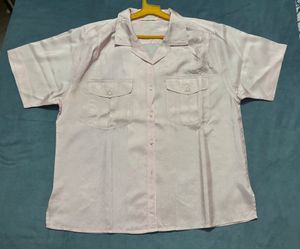 Oversized Plus Size Pink Silk Shirt