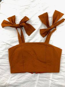 Cute Bow Tie Crop Top