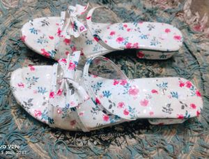 White Printed Sandal For Girls &amp; Women