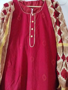 Kurta Salwar Dupatta Suit Set For Women, 46inch