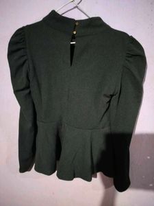 Elegant Black Peplum Top