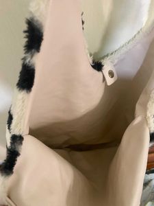 Floral Fuzzy Tote Bag