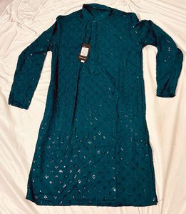 XL Men&#39;s Blue&amp;green Touch  Kurta Set