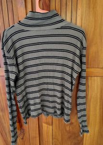 Striped Turtleneck Top