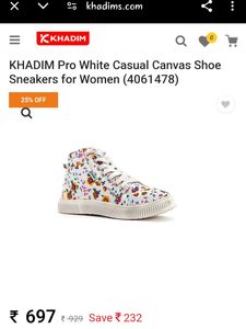 Khadims Floral Printed White Sneakers For Women