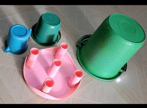 bucket 🪣 &amp; mug &amp; bath stand set