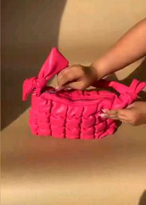 Hot Pink Quilted Korean Knot Bag