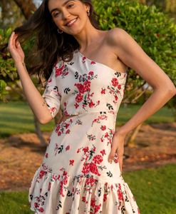 Floral One-Shoulder Mini Dress