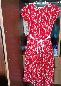 Red Floral Print Dress