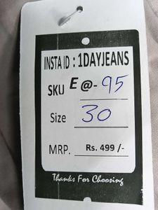 E@95 Size-30 Straight Jeans