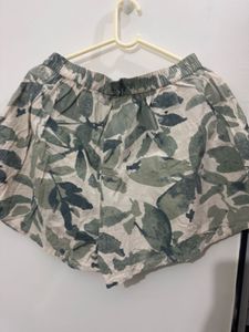 Beach Leafy Loose Fit Shorts, Waist- 30