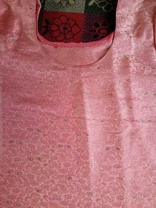 Banarasi Pink Suite With Viving Work