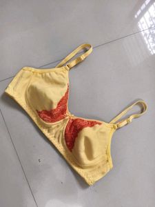 Yellow Cotton Bra Penty