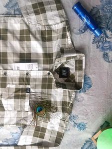 New H/M (Olive Green 🫒) Branded Check Shirt★👔★
