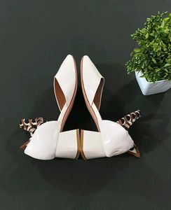 White Heels with Ribbon Detail