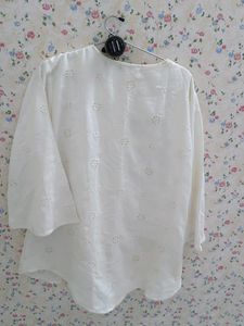 White Cotton Casual Top