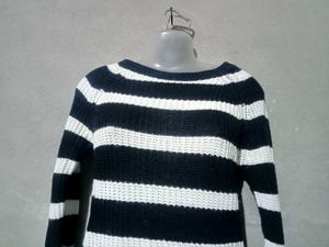 Striped Knit Pullover Sweater