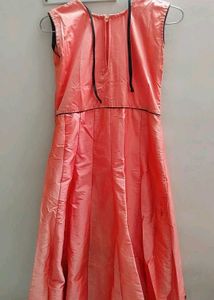 Anarkali Kurti With Pant And Net Black Dupatta