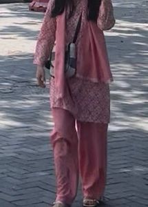 Pink Printed Kurta Set
