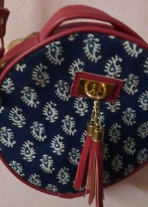 Round Paisley Print Crossbody Bag