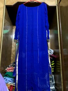 Royal Blue Beautiful Kurta With Pant N Dupatta