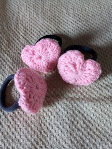 Handmade Baby Pink Crochet Lil Hearts
