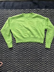 Cropped Crew Neck Sweater