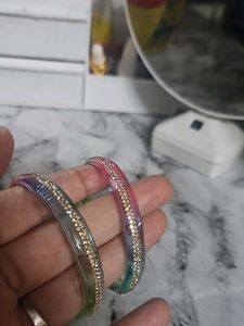 Rainbow Rhinestone Bangles