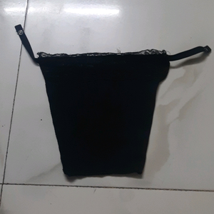 SHOPPY VILLA Women&#39;s Cotton Clip-on Mock Lace Camisole Cami Secret (Black, White, Beige, Free Size)- Set of 3