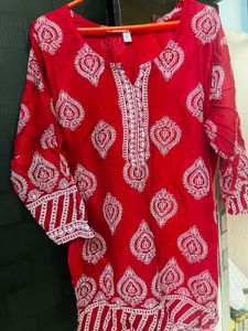 Beautiful Red Blue Kurti Combo
