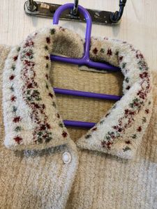 Collar Cardigan With Shimmer