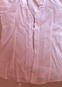 Ruffled Pinstripe Blouse