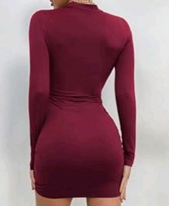 Burgundy Bodycon Mini Dress