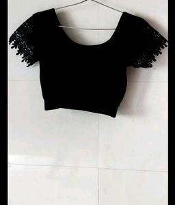 Elegant Black Lace Sleeve Blouse