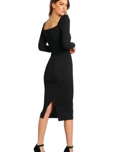 Elegant Black Midi Dress