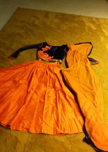 Crop Top And Skirt With Dupatta