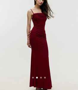 Maroon Bodycon Rouched Cami Dress