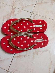 Cute Red Star Flip-Flops Size 5