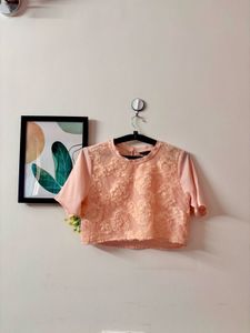 Peach Lace Floral Co-Ord Set | Super Cute