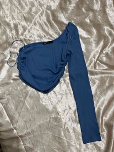 Blue One-Shoulder Top