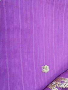 Purple Embroidered Saree