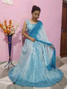 Sky blue Lahnga