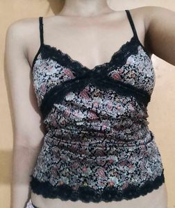 Floral Paisley Lace Trim Cami